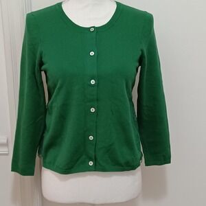 Anthropologie Knitted & Knotted Womens Sz Sm Cardigan Sweater Green & Green Lace